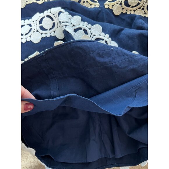 Lilly Pulitzer Navy & White Dress With Gold Embroidered Stripes Size 6 - Picture 11 of 13